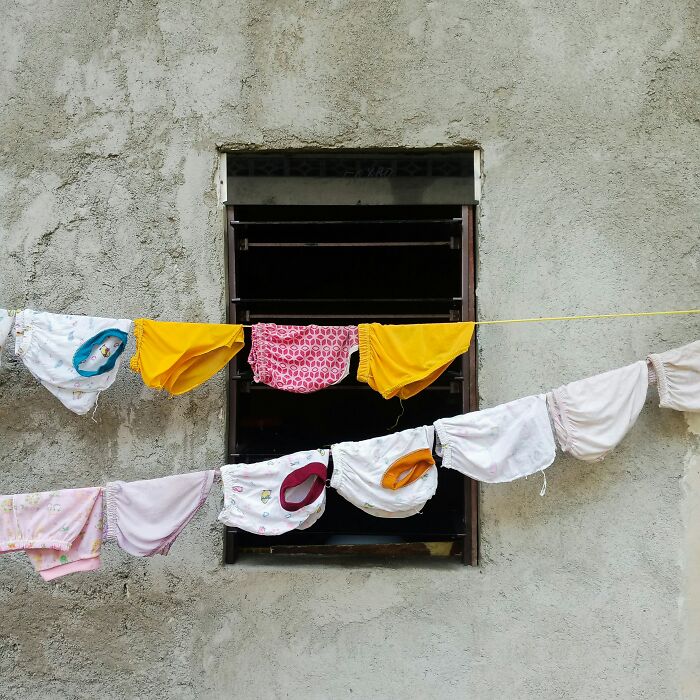 Undergarments drying on a line, a simple scene juxtaposed with complex questions kids ask that leave parents stumped.