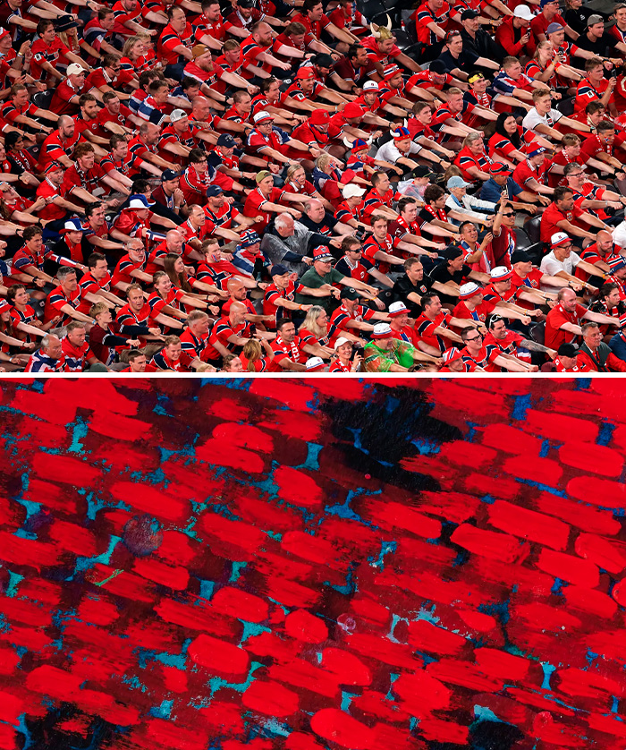 World Cup 2026: An aerial view of a crowd of fans, forming an abstract pattern like a work of art.