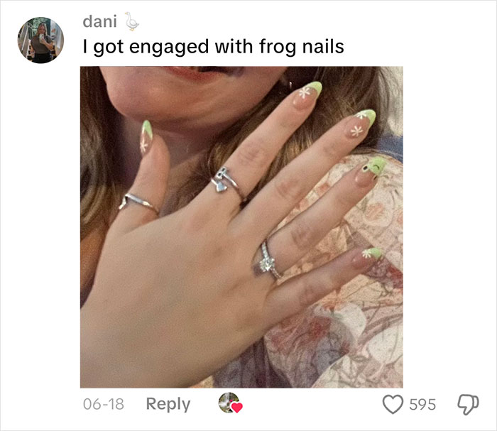 Woman Gets Engaged While Having Hot Dog Nails, Others Share Their Manicures To Make Her Feel Less Alone Woman Gets Engaged While Having Hot Dog Nails, Others Share Their Manicures To Make Her Feel Less Alone