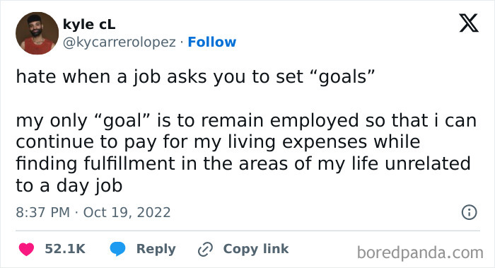 Funny post about the reality of being an adult, workplace goals, and remaining employed.
