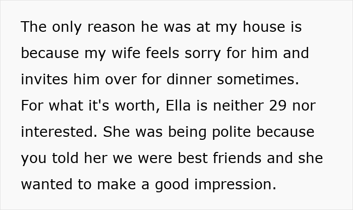 Further text from the friend's post, clarifying the truth behind the nanny encounter.