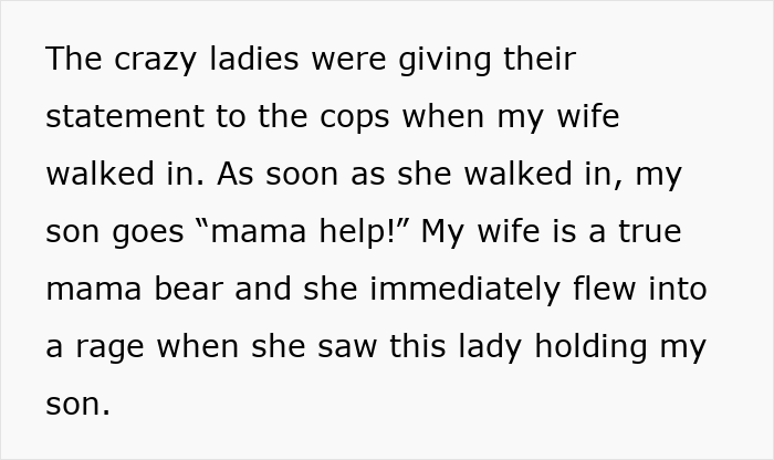 A man's wife reacts strongly after an old Karen's false accusation of kidnapping his own stepson. A man's wife reacts strongly after an old Karen's false accusation of kidnapping his own stepson.