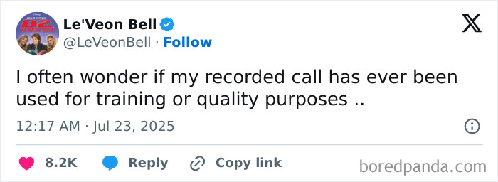Funny posts about recorded calls used for training, capturing the reality of being an adult.