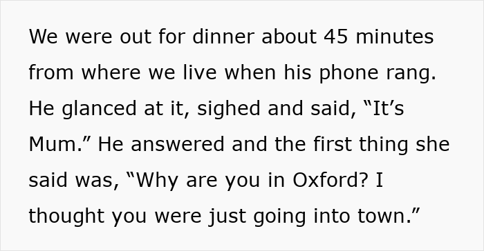 Text describing the moment a woman is obsessed with tracking her son's location, revealing his whereabouts.