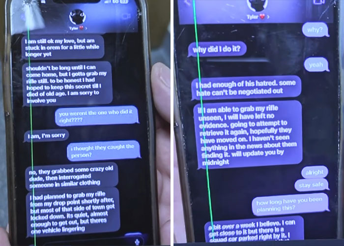 Text messages from Tyler Robinson's trans lover Lance Twiggs police interview, revealing explosive claims. Text messages from Tyler Robinson's trans lover Lance Twiggs police interview, revealing explosive claims.