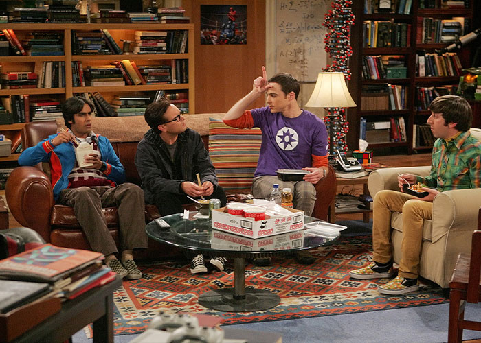 The Big Bang Theory cast, including Jim Parsons, eating takeout in a living room, highlighting the personal price of fame for actors. The Big Bang Theory cast, including Jim Parsons, eating takeout in a living room, highlighting the personal price of fame for actors.