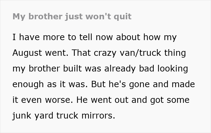 Failed Truck Purchase Turns Into Brothers' Rivalry, Proving Older Bro’s Desire To Needlessly Compete Failed Truck Purchase Turns Into Brothers' Rivalry, Proving Older Bro’s Desire To Needlessly Compete