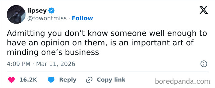 Funny post about minding one's business, perfectly capturing the reality of being an adult.