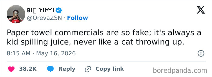 Funny posts on fake paper towel commercials, capturing the reality of being an adult.