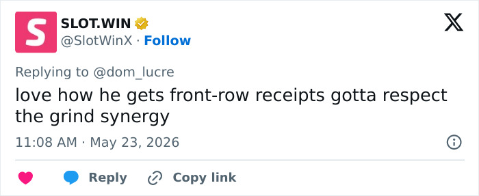 A social media comment from SLOT.WIN about Lily Phillips' boyfriend's support for her job, respecting his grind synergy. A social media comment from SLOT.WIN about Lily Phillips' boyfriend's support for her job, respecting his grind synergy.