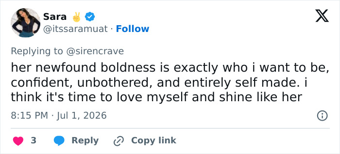 Screenshot of a fan's tweet praising Millie Bobby Brown's confidence in her sheer look, despite fans' anger. Screenshot of a fan's tweet praising Millie Bobby Brown's confidence in her sheer look, despite fans' anger.