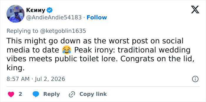 Another social media post reacting to Bonnie Blue's wedding photos and the disturbing baby shower scandal. Another social media post reacting to Bonnie Blue's wedding photos and the disturbing baby shower scandal.