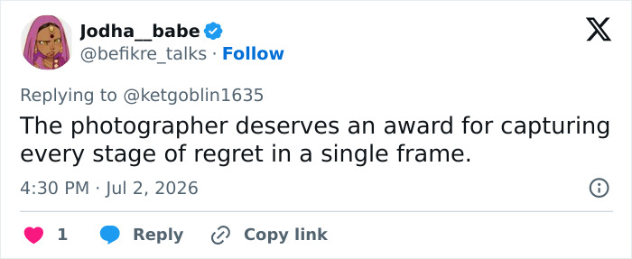 Screenshot of a fan's tweet about Bonnie Blue wedding photos and the baby shower scandal. Screenshot of a fan's tweet about Bonnie Blue wedding photos and the baby shower scandal.