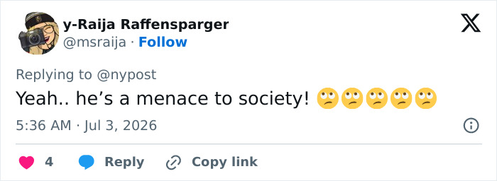 A social media comment from y-Raija Raffensparger calls a 14-year-old boy a menace to society. A social media comment from y-Raija Raffensparger calls a 14-year-old boy a menace to society.
