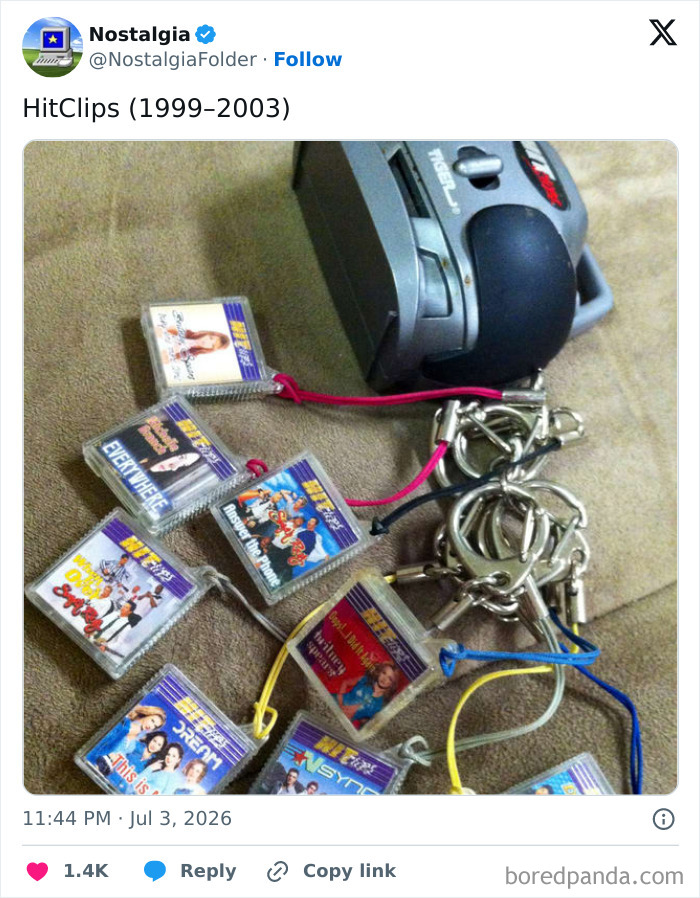 A collection of HitClips and their player, small music players from 1999-2003, for nostalgia.