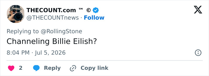 Tweet comparing Adele's look to Billie Eilish Tweet comparing Adele's look to Billie Eilish