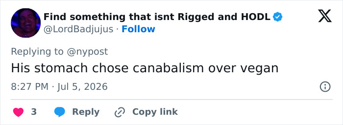 A tweet about Biohacker Bryan Johnson's dreadful diagnosis, mentioning his health regimen and diet choices. A tweet about Biohacker Bryan Johnson's dreadful diagnosis, mentioning his health regimen and diet choices.