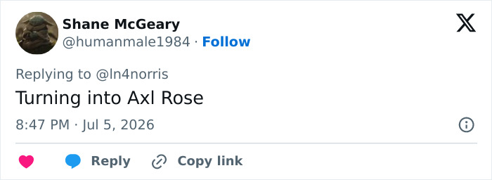 Tweet by Shane McGeary comparing Adele's appearance to Axl Rose, part of the viral discussion. Tweet by Shane McGeary comparing Adele's appearance to Axl Rose, part of the viral discussion.
