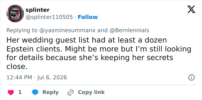 Fans disappointed with Taylor Swift after Trump trolling. A tweet claiming Swift's wedding guest list had Epstein clients. Fans disappointed with Taylor Swift after Trump trolling. A tweet claiming Swift's wedding guest list had Epstein clients.