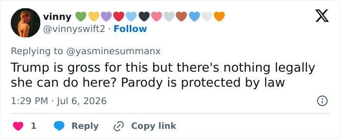 Screenshot of a fan's tweet on Trump's trolling of Taylor Swift, discussing fans being disappointed with the singer. Screenshot of a fan's tweet on Trump's trolling of Taylor Swift, discussing fans being disappointed with the singer.