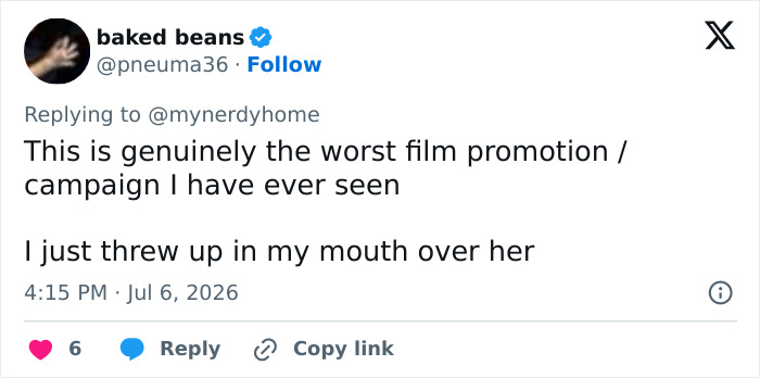 A Twitter post roasting the film promotion over the woke question asked by Lupita Nyong'o about Homer.