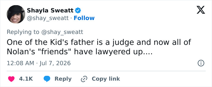 A social media post about Nolan Wells' friends and racial tensions surrounding his d***h. A social media post about Nolan Wells' friends and racial tensions surrounding his d***h.