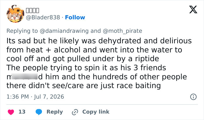 A social media post discussing Nolan Wells last moments, his body found, and racial tensions. A social media post discussing Nolan Wells last moments, his body found, and racial tensions.