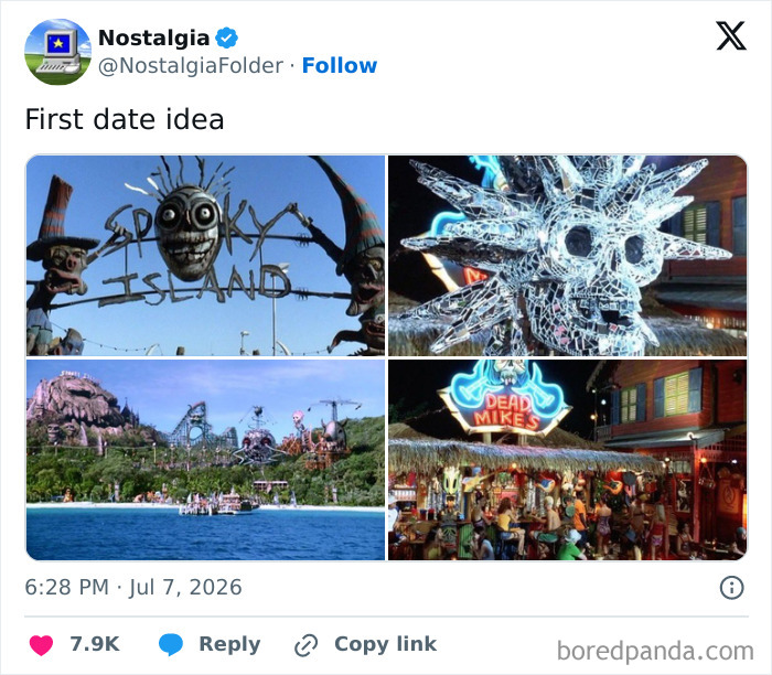 Four images related to Spooky Island and D**d Mikes, items from the nostalgia folder that might make you remember.