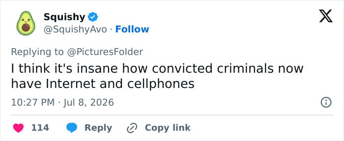 A social media post from 'Squishy' commenting on Mackenzie Shirilla's prison selfie and stirring controversy. A social media post from 'Squishy' commenting on Mackenzie Shirilla's prison selfie and stirring controversy.