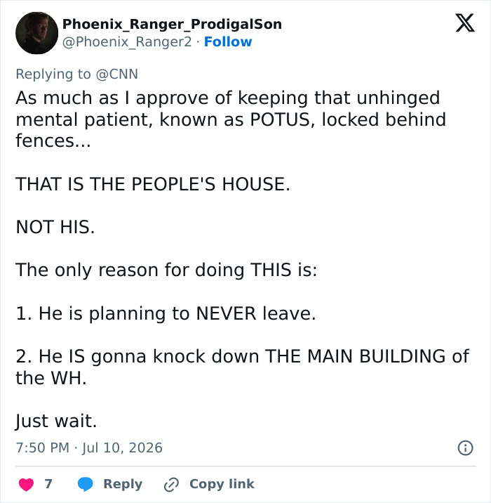 Phoenix_Ranger_ProdigalSon Twitter user expressing concern about Trump's disrespect for the White House, bad habit, and Melania. Phoenix_Ranger_ProdigalSon Twitter user expressing concern about Trump's disrespect for the White House, bad habit, and Melania.