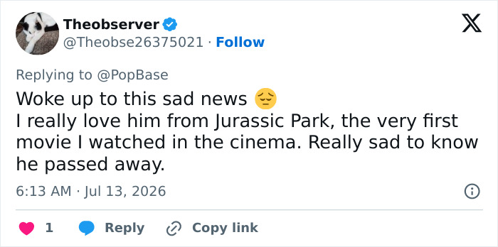 'Jurassic Park' Star Sam Neill Passes Away: "Sudden And Unexpected"
