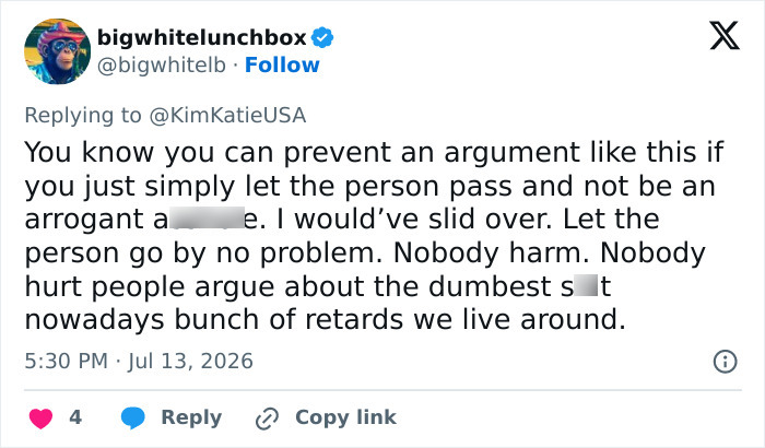 A social media post commenting on cyclist and dog walker disputes, advocating for politeness to avoid arguments. A social media post commenting on cyclist and dog walker disputes, advocating for politeness to avoid arguments.