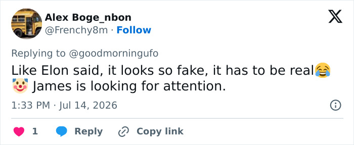 Fans point out error in James Franco's video, a tweet suggesting James Franco is seeking attention. Fans point out error in James Franco's video, a tweet suggesting James Franco is seeking attention.
