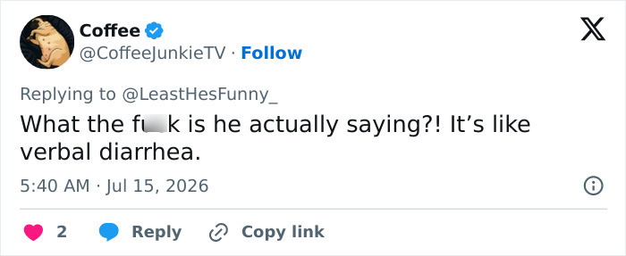 A screenshot of a tweet by @CoffeeJunkieTV criticizing Alec Baldwin's narcissistic Sam Neill tribute. A screenshot of a tweet by @CoffeeJunkieTV criticizing Alec Baldwin's narcissistic Sam Neill tribute.