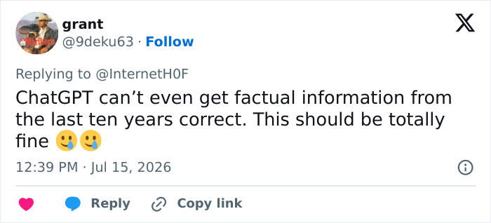 A tweet by grant expressing skepticism about a new dating method, mentioning ChatGPT and factual information. A tweet by grant expressing skepticism about a new dating method, mentioning ChatGPT and factual information.