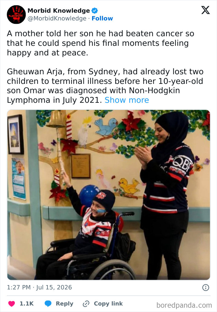 A mother and her child in a hospital room, a sad story about beating cancer.