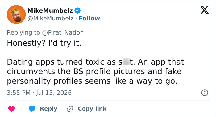 Screenshot of a tweet discussing a new dating method taking over California colleges, replacing Tinder. Screenshot of a tweet discussing a new dating method taking over California colleges, replacing Tinder.