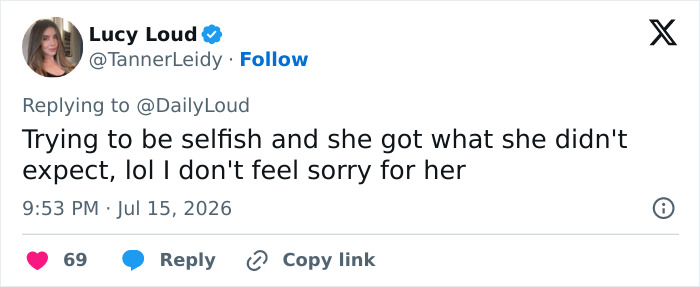 Tweet by @TannerLeidy saying, Trying to be selfish and she got what she didnt expect, about the viral child support case. Tweet by @TannerLeidy saying, Trying to be selfish and she got what she didnt expect, about the viral child support case.