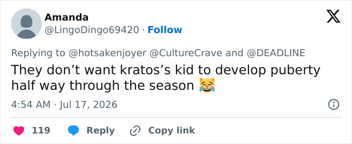 A social media post about Amazon dropping a lead actor from a major series after an on-set accident. A social media post about Amazon dropping a lead actor from a major series after an on-set accident.