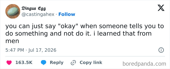 Unhinged tweets from July featuring a quote about saying okay and not doing something.