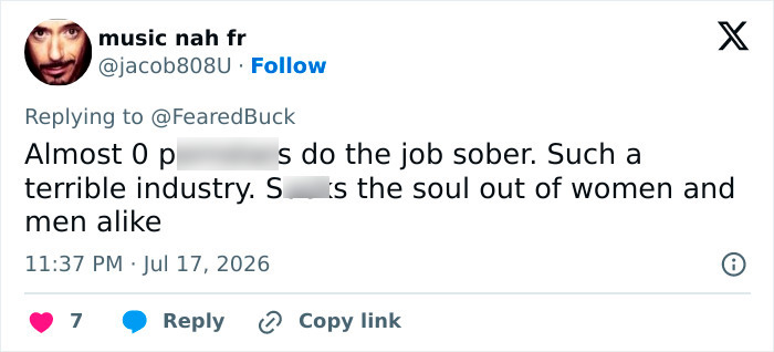 A social media post discussing the industry linked to an adult star's $3M payout. A social media post discussing the industry linked to an adult star's $3M payout.