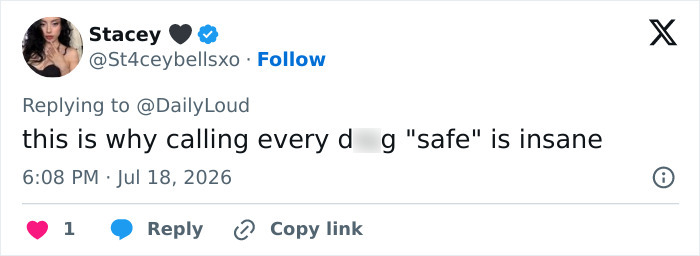 Stacey on Twitter stating, this is why calling every d**g 'safe' is insane, regarding an adult star's $3M payout. Stacey on Twitter stating, this is why calling every d**g 'safe' is insane, regarding an adult star's $3M payout.