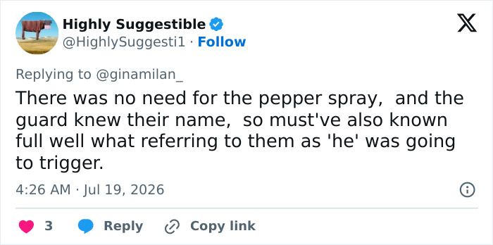 Tweet discusses Trans Florida student meltdown and officer misgendering during arrest. Tweet discusses Trans Florida student meltdown and officer misgendering during arrest.