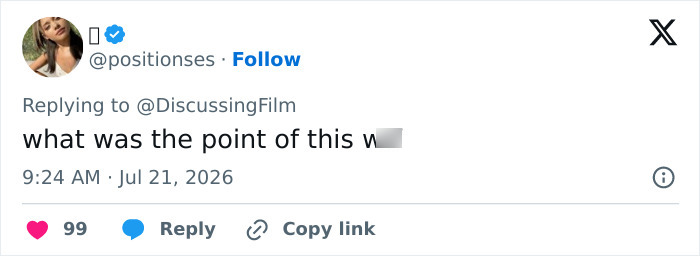 A tweet from @positionses questioning the point of a fixed decade-long mistake that deeply haunted Ryan Gosling.