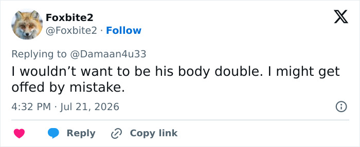A tweet by Foxbite2 discussing the Donald Trump body double conspiracy theory. A tweet by Foxbite2 discussing the Donald Trump body double conspiracy theory.