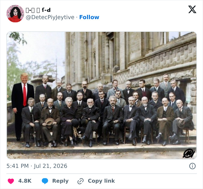 Donald Trump among historical figures, another World Cup blunder meme.