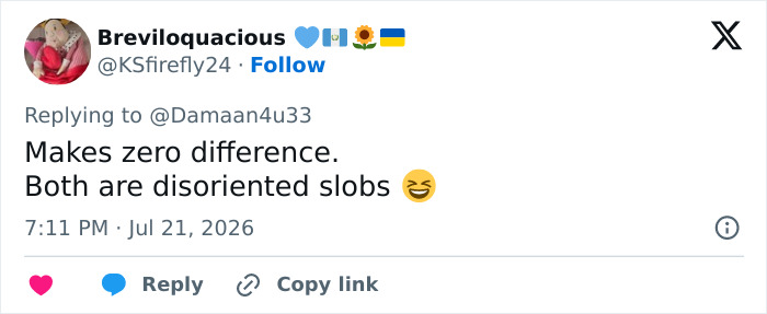 Tweet by Breviloquacious about the Donald Trump body double conspiracy theory, stating it makes no difference. Tweet by Breviloquacious about the Donald Trump body double conspiracy theory, stating it makes no difference.