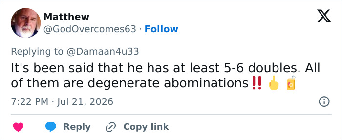 Tweet by Matthew on a Donald Trump body double conspiracy theory. Tweet by Matthew on a Donald Trump body double conspiracy theory.