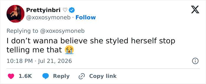Another social media post expressing disbelief over Taraji P. Henson's styling and appearance.
