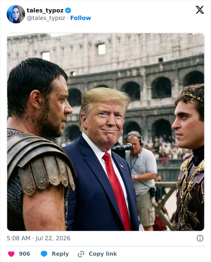 Donald Trump among historical figures in a meme, facing a wave of memes after a World Cup blunder.